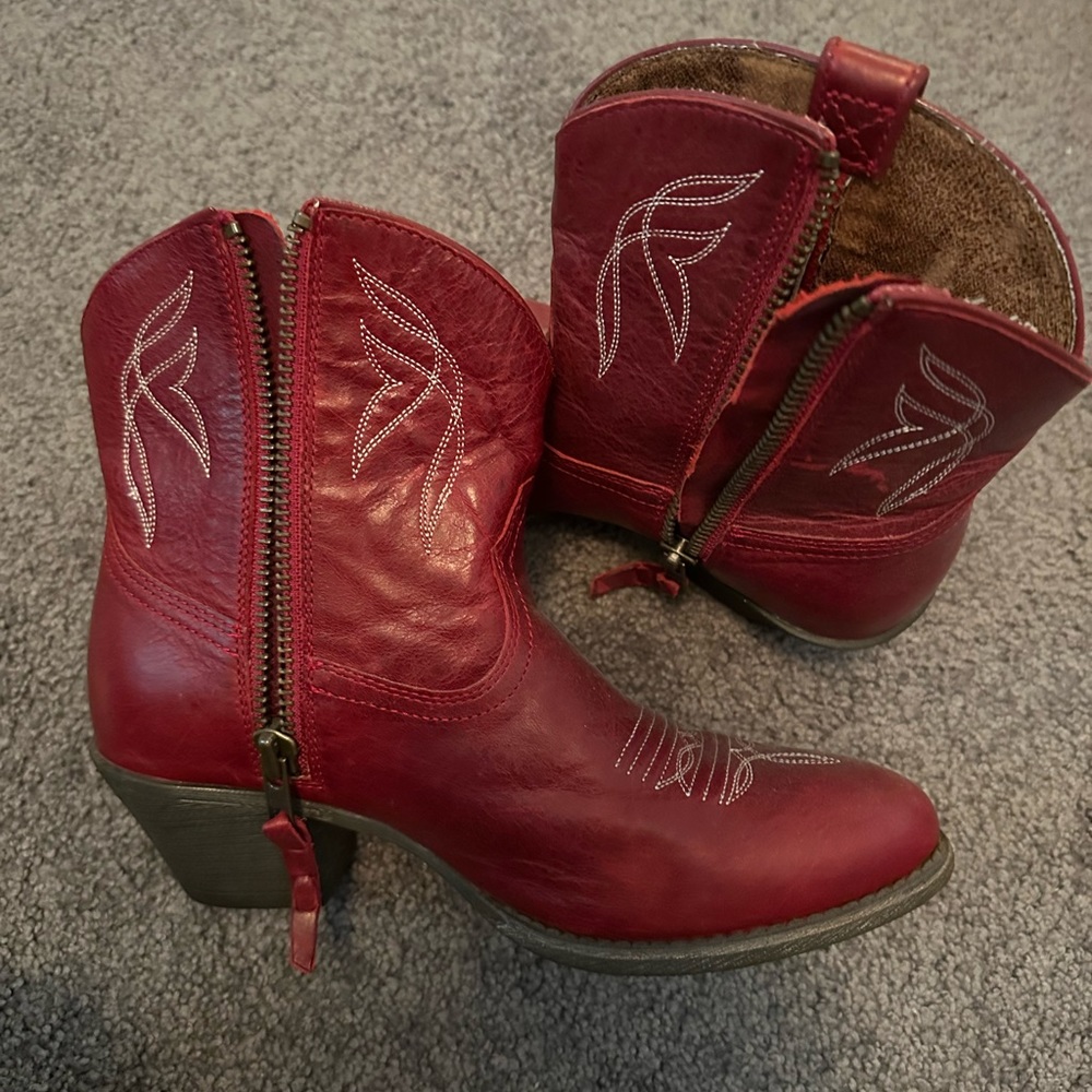 Ariat red booties.